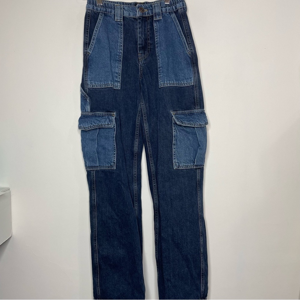 Urban Outfitters BDG High Waist Skate Jean 25W x 32L Cargo Wide Leg Baggy Denim - Picture 2 of 15